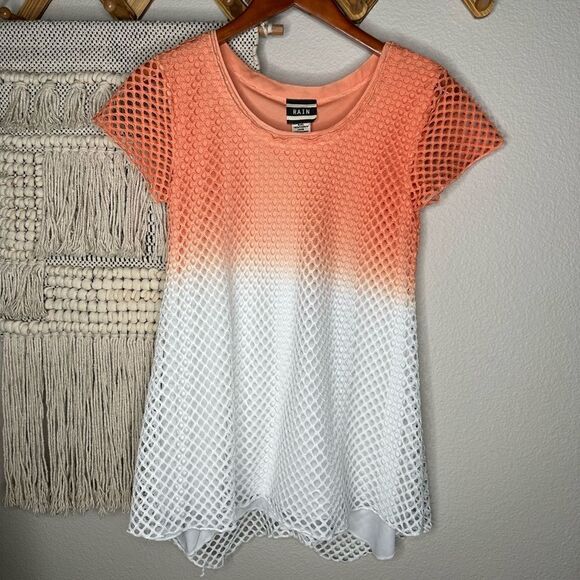 Rain Orange Mesh Ombre Top Small - Picture 1 of 4